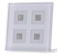 Bouton en verre KNX quadruple plus, blanc