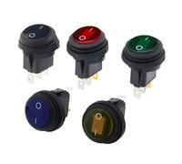 Bouton étanche avec interrupteur à bascule lumineux 12V 220V, ouverture de 20MM, rond en forme de bateau, 3 broches, interrupteurs à pointe argentée, 1 pièce(Red,220V)