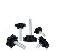 Bouton étoile hexagonal en acier au carbone M4/M5/M6/M8/M10, bouton de serrage à filetage mâle, vis, bouton de serrage manuel, pièces de rechange à dégagement rapide (Color : 10pcs, Size : M6x20mm 2