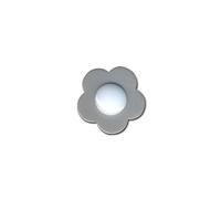 Bouton fleur coeur blanc 14mm gris