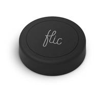 Bouton Flic Noir - Pack de 1 : Commande lumières, musique, plus, par pression, double pression, maintien. Compatible Alexa, HomeKit, Matter. Via app Flic, Bluetooth/Wi-Fi requis.