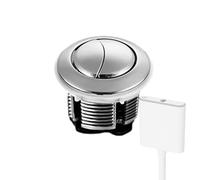 Bouton Flush pour les toilettes - Bouton poussoir supérieur en acier inoxydable chromé - Flush à ressort - Pièce de rechange universelle réglable pour la réparation des toilettes ou