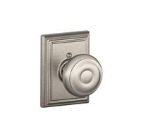 Bouton g orgien SCHLAGE avec garniture Addison Serrure non rotative Nickel satin F170 GEO 619 ADD