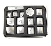 bouton intérieurs autocollant Compatible Avec Benz Pour C180 C200 C230 C250 2008 2009 2010 2011 2012 2013 2014 2015 14X Accessoires De Voiture Autocollants De Bouton De Commutation De Fenêtre(Color 1)