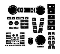 bouton intérieurs autocollant Compatible Avec VW Pour Touareg 2004-2009. Autocollant De Kit De Réparation De Bouton De Commutation De Pièce De Console Centrale De Voiture