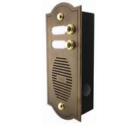 Bouton interphone en laiton bronze vieilli pour extérieur, 2 boutons, fabriqué en Italie, design classique élégant, personnalisable, idéal pour villas et palais historiques