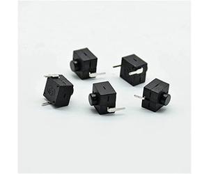 Bouton interrupteur d'alimentation 5 pièces rido/noir petit verrouillage automobile 8 x .4 Wit 2 pieds avec un verrouillage tactile léger L068-A DC30V1A (5 Black)