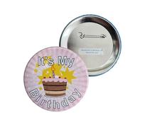Bouton It's My Birthday Pink 3"