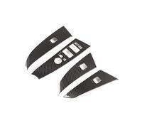 Bouton Lève vitre Interrupteur Pour BMW Série 5 E60 2004 2005 2006 ABS Chrome Intérieur Voiture Porte Lève-vitre Commutateur Bouton Panneau Cadre Protection Garniture(Carbon Texture)