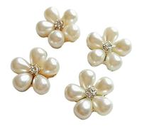 Bouton Lot de 10 boutons décoratifs en alliage strass et perles for cheveux fille, for invitation mariage, robe, artisanat(Mixed Colors)