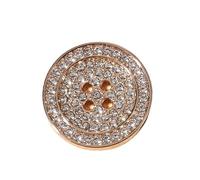 Bouton Lot de 10 boutons ronds décoratifs en métal à quatre yeux avec strass for couture, accessoires for vêtements for femmes(10pcs Gold,18mm)