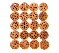 Bouton Lot de 30 boutons en bois creux forme chrysanthème 18 mm, jolis ronds à motif marron foncé for vêtements, accessoires bricolage(Random mixing,18mm 30Pcs)