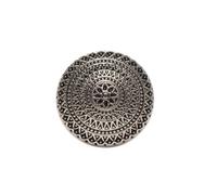 Bouton Lot de 5 boutons ronds rétro en métal à tige for réparation vêtements, couture, décoration, remplacement et artisanat, 15-25 mm(Silver,15mm)