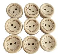Bouton Lot de 50/100 boutons en bois for décoration vêtements, mariage, lettres d'amour faites à la main, bricolage, scrapbooking, accessoires couture(100pcs A,15 mm)