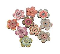 Bouton Lot de 50 boutons couture ronds en bois peints 15/20/25 mm for décoration vêtements, scrapbooking, bricolage, accessoires for la maison(B03822,15mm)