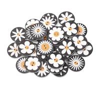 Bouton Lot de 50 boutons couture ronds en bois peints 15/20/25 mm for décoration vêtements, scrapbooking, bricolage, accessoires for la maison(C01730,15mm)