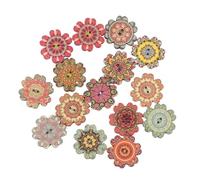 Bouton Lot de 50 boutons couture ronds en bois peints 15/20/25 mm for décoration vêtements, scrapbooking, bricolage, accessoires for la maison(B03826,20mm)