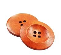 Bouton Lot de 50 boutons en bois à 4 trous, 7 couleurs, for couture, scrapbooking, vêtements, artisanat, veste, blazer, pulls, accessoires travaux manuels(03,18mm)