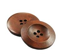 Bouton Lot de 50 boutons en bois à 4 trous, 7 couleurs, for couture, scrapbooking, vêtements, artisanat, veste, blazer, pulls, accessoires travaux manuels(04,18mm)