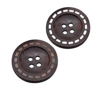 Bouton Lot de 50 boutons en bois à faire soi-même, accessoires couture, artisanat fait la main, décoration vêtements for enfants, ronds rétro 4 trous(F style 50 pieces,15 mm)