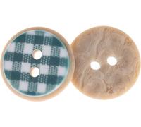 Bouton - lot de 6 - diamètre 15 mm - vert, blanc