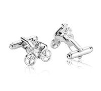 Bouton Manchette Homme Chemise, Boutons de Manchette Vélo Argent Cadeau d'affaires 1.6X1.5CM