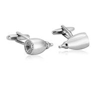 Bouton Manchette Homme Mariage, Set Bouton Manchette Moteur d'avion Argent Accessoires de Smoking 2.2X1.1CM