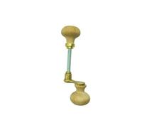 Bouton Manivelle Bordelaise, bois noyer, laiton massif, 6x80, 1 ou 2 portées, fixation goupille, Dubois Industries