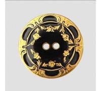 Bouton métal/polyester à motif fleur 2 trous - 25mm - Prym(...) - Noir Noir G