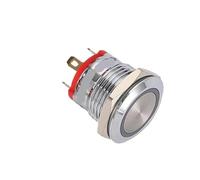 Bouton métallique auto-réinitialisant, petit interrupteur rond en acier inoxydable de 16mm(Yellow,12V)