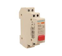 Bouton modulaire, interrupteur modulaire à distance, avec voyant lumineux LED rouge, 4P 2NO+2NC, occupe 1 module DIN, 6A AC 230V, IP20 IEC60947-5-1