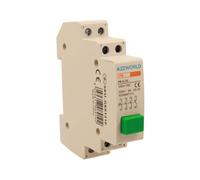 Bouton modulaire, interrupteur modulaire à distance, avec voyant lumineux LED vert, 4P 3NO+1NC, occupe 1 module DIN, 6A AC 230V, IP20 IEC60947-5-1