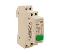 Bouton modulaire, interrupteur modulaire à distance, avec voyant lumineux LED vert, 4P 4 NO, occupe 1 module DIN, 6 A AC 230 V, IP20 IEC60947-5-1