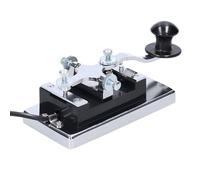 Bouton morset manuel en métal avec contacts argentés - Connexion durable et stable pour radio amateur - Mode CW - Design ergonomique pour une communication radio précise (prise de 3,5 mm)