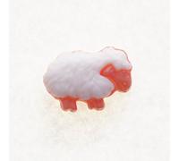 Bouton Mouton 18mm : Blanc et Rose à Queue/Tige : Lot de 4
