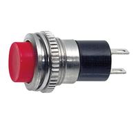 Bouton NA normalement ouvert diamètre 14 mm, rouge, unipolaire, rond, trou de montage 12 mm M12, fixation à vis avec virole, panneau 12 V 220 V 1 A, contacts à souder, micro, mini, NO