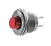 Bouton NA normalement ouvert diamètre 15 mm, bouton rouge, unipolaire, rond, trou de montage 12 mm M12, fixation à vis avec virole, panneau 12 V 220 V 1 A, contacts à souder, micro, mini, NO