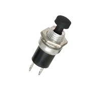 Bouton NA normalement ouvert diamètre 6 mm, bouton noir, unipolaire, rond, trou de montage 6 mm M6, fixation à vis avec virole, panneau 12 V 220 V 1 A, contacts à souder, micro, mini, NO