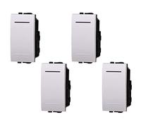 Bouton normalement ouvert, Interrupteur 1P 1M 16A, compatible avec Bticino Living Light, 1 place/module (4 pièces, blanc)