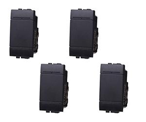 Bouton normalement ouvert, Interrupteur Poussoir 1P 1M 16A, compatible avec Bticino Living Light, 1 place/module (4 pièces, noir)