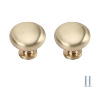 Bouton Placard 2 Pièces Boutons Et Poignées En Alliage De Zinc Doré Boutons De Porte De Tiroir D'Armoire À La Maison,Laiton Brossé Diamètre 28mm