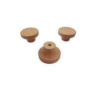 Bouton Placard 2 Pièces Champignon Bois Bouton Et Poignée Tiroir Coiffeuse Manche En Bois Monotrou,Caoutchouc Bois Dessus Plat 40mm * 24mm