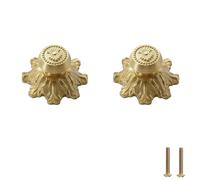 Bouton Placard Bouton De Porte2 Pièces Fantaisie En Relief Pur Cuivre Armoire Poignée Motif Tiroir Monotrou Pleine Armoire Porte Poignée, 11 Couleur Cuivre 37 * 25Mm