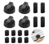 Bouton Plaque de Cuisson 4 pièces Boutons Rotatifs Universels Compatible avec Presque Toutes les Plaques de CuissonBouton Cuisiniere Universel, pour Gaziniere Electrique Gaz Avec 12 Adaptateurs
