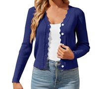 Bouton pour femme - Manches longues - Angle de tricot - Manteau d'extérieur - Cardigan - Pull - Boléros - Vêtement d'épaules, RBL, XXL