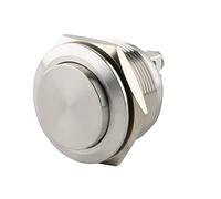 SeKi Bouton poussoir en acier inoxydable Ø 25 mm - Forme de tête saillante - Raccord à vis - Bouton de sonnette, vis standard