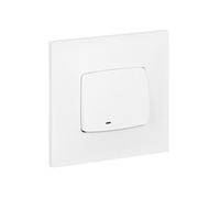 - Bouton poussoir 6A + voyant lumineux complet - Neptune - blanc