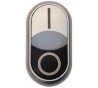 Bouton-poussoir à double touche blanc, noir Eaton M22-DDL-WS-X1/X0 1 pc(s)
