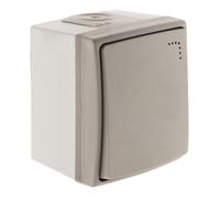 Bouton poussoir à voyant étanche IP55 - Gris - Orok - Zenitech