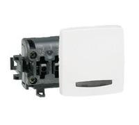 Bouton poussoir à voyant saillie composable - LEGRAND - 86105 - Blanc - 6A - Filaire